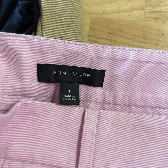 Ann Taylor pants chinos slacks women's 8 violet pink purple deep cuffs - Picture 7 of 14